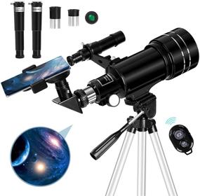 img 4 attached to 🌕 High-Quality Telescopes for Adults and Kids - Portable Beginner Telescope for Moon Viewing (15x-150x) - 70mm Aperture 300mm Lightweight Refracting Telescopes with Adjustable Tripod, Moon Filter, and Wireless Remote Control