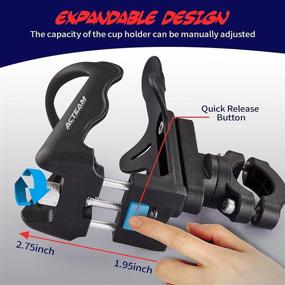 img 3 attached to Bike Cup Holder with 360° Rotation - Upgraded Expandable Design for Bicycle, Motorcycle, ATV, Stroller, Wheelchair