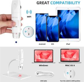 img 2 attached to 🔍 STPCTOU USB Wireless Digital Microscope 50X-1000X 1080P - Handheld, Portable Camera with 8 LED Lights for iPhone/iPad/Android-White