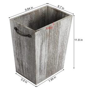 img 3 attached to Farmhouse Wooden Wastebasket