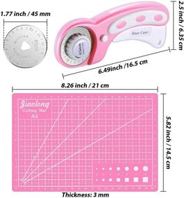 img 3 attached to 🧵 Набор ручного круглого режущего ротари с диаметром 45 мм с режущим ковриком, включая 8 запасных лезвий - идеально подходит для рукоделия, шитья, стежки.