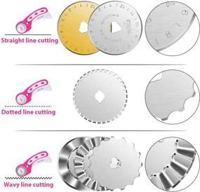 img 2 attached to 🧵 Набор ручного круглого режущего ротари с диаметром 45 мм с режущим ковриком, включая 8 запасных лезвий - идеально подходит для рукоделия, шитья, стежки.