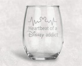 img 3 attached to 🍷 Disney Addict Stemless Wine Glass - Heartbeat Design • Disney-Inspired Glassware • Mickey & Minnie Mouse Fan Gift • Ideal Birthday or Friendship Present