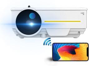 img 4 attached to 📽️ Проектор высокой четкости 1080P, зеркалирование экрана 5G WiFi для iOS Android macOS с коррекцией фокуса и угла наклона, совместим с 4K TV Stick/PS4/DVD/HDMI/USB для использования дома и на открытом воздухе.
