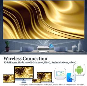 img 2 attached to 📽️ Проектор высокой четкости 1080P, зеркалирование экрана 5G WiFi для iOS Android macOS с коррекцией фокуса и угла наклона, совместим с 4K TV Stick/PS4/DVD/HDMI/USB для использования дома и на открытом воздухе.