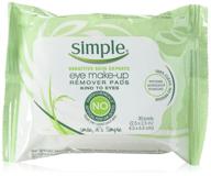 👀 simple sensitive skin experts eye makeup remover pads - pack of 6, 30 pads each, ideal for sensitive skin logo