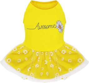 img 4 attached to 🌸 KYEESE Daisy Dog Skirt - Flower Print Tulle Sundress for Small to Medium Dogs - Fashionable Doggie Apparel