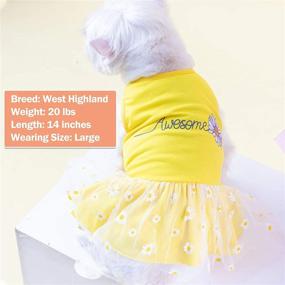 img 2 attached to 🌸 KYEESE Daisy Dog Skirt - Flower Print Tulle Sundress for Small to Medium Dogs - Fashionable Doggie Apparel