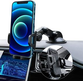 img 4 attached to 🚗 Moutik Car Phone Holder Mount: Easy One Touch 4 Air Vent Universal Car Mount Phone Holder for iPhone, Samsung, Moto, Huawei, Nokia, LG, and More!