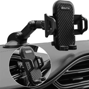 img 2 attached to 🚗 Moutik Car Phone Holder Mount: Easy One Touch 4 Air Vent Universal Car Mount Phone Holder for iPhone, Samsung, Moto, Huawei, Nokia, LG, and More!