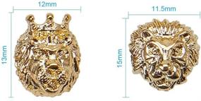 img 2 attached to 🦁 PH PandaHall 60pcs Lion Head Beads: Animal King Metal Spacer Charms for Jewelry Making