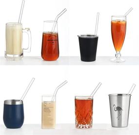 img 1 attached to 🥤 ALINK 12-Pack Reusable Glass Straws, 8.5 Inches x 10mm, Clear Smoothie Straws With 2 Cleaning Brushes