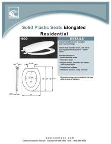 img 2 attached to 🚽 Centoco 1600CR: Top Mount Plastic Hinge Closed Front Toilet Seat with Cover - Efficient & Convenient