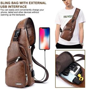 img 2 attached to 🎒 Versatile Leather Charging Backpack: Ideal Shoulder Crossbody Style