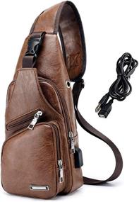 img 4 attached to 🎒 Versatile Leather Charging Backpack: Ideal Shoulder Crossbody Style