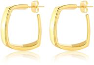 stylish geometric square hoop earrings for women, girls, and teens - perfect gift for birthday, anniversary, graduation, christmas - available in gold and silver logo