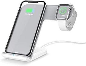 img 1 attached to FACEVER 2 In 1 Wireless Charger Stand Dock Fast Qi Phone IWatch Charging Station Compatible For Apple Watch Series 1 2 3 4 5 IPhone 11 Pro Max X XS XR 8 8 Plus Samsung S9 S10