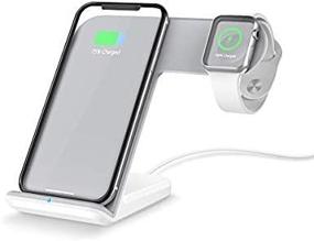 img 4 attached to FACEVER 2 In 1 Wireless Charger Stand Dock Fast Qi Phone IWatch Charging Station Compatible For Apple Watch Series 1 2 3 4 5 IPhone 11 Pro Max X XS XR 8 8 Plus Samsung S9 S10