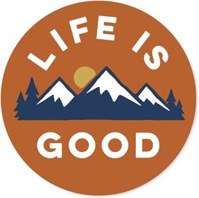 img 1 attached to Life Good Circle Sticker Mountains