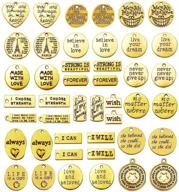 📿 44pcs antique gold inspiration words charms craft supplies for diy jewelry making logo