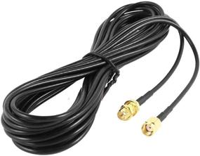 img 1 attached to 📡 Enhance Your WiFi Signal with 33ft RP-SMA Male to Female Antenna Extension Cable - 10m Long