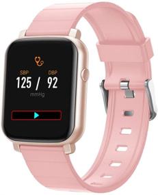 img 4 attached to Anmino Smartwatch with Heart Rate Monitor & BP Fitness Tracker - IP68 Waterproof Activity Tracker, Full Touch Screen, Sleep Monitor, Calorie & Step Counter, SMS & Call Notification (Pink)