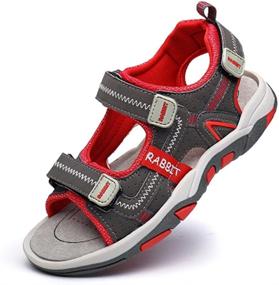 img 4 attached to 👟 Comfortable & Stylish: DADAWEN Adventure Adjustable Fisherman Toddler Girls' Shoes