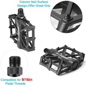 img 2 attached to 🚲 GPMTER Bike Pedals 9/16 - MTB & Mountain Road Bicycle Flat Pedal with 16 Anti-Skid Pins - Universal Lightweight Aluminum Alloy Platform Pedal for Travel, Cycle-Cross Bikes, and More!