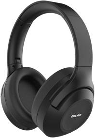 img 4 attached to 🎧 abingo BT30NC Active Noise Cancelling Headphones: Bluetooth 5.0, Foldable Over-Ear, Powerful Bass, 26H Playtime, Low Latency, Classic Black