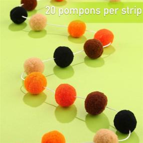 img 1 attached to 🎄 Christmas Pom Pom Garland: 3-Piece Felt Ball Garland with 1 Inch (2.5 cm) Wool Felt Balls - Perfect Winter and Autumn Farmhouse Party Home Decoration