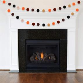 img 2 attached to 🎄 Christmas Pom Pom Garland: 3-Piece Felt Ball Garland with 1 Inch (2.5 cm) Wool Felt Balls - Perfect Winter and Autumn Farmhouse Party Home Decoration