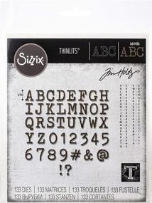 img 4 attached to 🔠 Tim Holtz Sizzix Thinlits Die Set 123 Pack Alphanumeric Tiny Type Upper - Multicolor Delights for Creative Projects