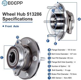 img 1 attached to 🔧 Ведущий подшипник ступицы переднего колеса ECCPP 5 отверстий с ABS для Promaster Совместим с 513286 - высококачественная замена для оптимальной производительности