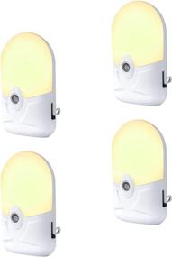 img 4 attached to 🌙 Dimmable LuxLumin LED Night Lights with Dusk-to-Dawn Sensor - Plug-in Warm White Nightlights for Kids, Nursery, Bedroom, Bathroom, Hallway, Kitchen, Stairs - Pack of 4