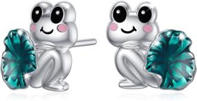 img 4 attached to 🐸 PEIMKO Cute Animal Frog Earring - Sterling Silver Studs for Women and Girls, Ideal Birthday Gift