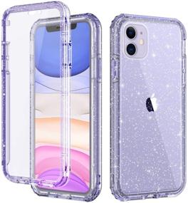 img 4 attached to Casetego Glitter Purple Crystal iPhone 11 Case – 360° Full Body Dual Layer Slim Transparent Case with Built-in Screen Protector for Apple iPhone 11 6.1 inch