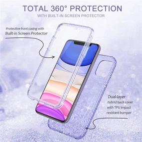 img 3 attached to Casetego Glitter Purple Crystal iPhone 11 Case – 360° Full Body Dual Layer Slim Transparent Case with Built-in Screen Protector for Apple iPhone 11 6.1 inch