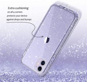 img 2 attached to Casetego Glitter Purple Crystal iPhone 11 Case – 360° Full Body Dual Layer Slim Transparent Case with Built-in Screen Protector for Apple iPhone 11 6.1 inch