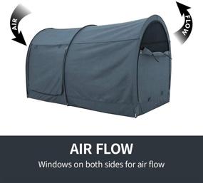 img 1 attached to 🏕️ Alvantor Bed Canopy Bed Tents Dream Tents Privacy Space - Twin Size Sleeping Tents Indoor Pop Up Portable Frame Curtains Breathable Grey Cottage - Suitable for All Mattress Types - Reducing Light