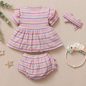 img 3 attached to 👶 Sleeveless Ribbed Tank Top Romper with Floral Bloomers Shorts - Baby Girl Outfit