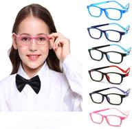 protective kids blue light blocking computer glasses: shielding eyes from harmful blue light, uv400 eyestrain relief for boys and girls logo