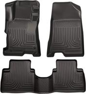 husky liners weatherbeater front & 2nd seat floor mats for 2011-13 kia sorento - black (98811) logo