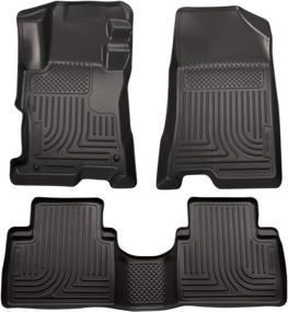 img 4 attached to Husky Liners Weatherbeater Front & 2nd Seat Floor Mats for 2011-13 Kia Sorento - Black (98811)