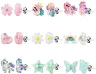 🌈 hypoallergenic children's colorful earrings: safe and stylish jewelry for girls logo