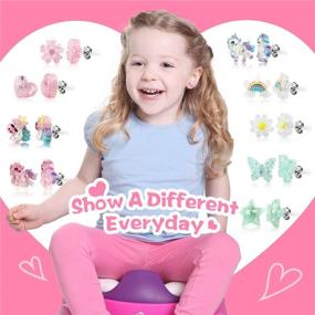 img 2 attached to 🌈 Hypoallergenic Children's Colorful Earrings: Safe and Stylish Jewelry for Girls