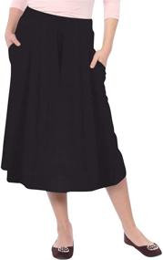 img 4 attached to 👗 Stylish and Practical Kosher Casual Lightweight Mid Calf Skirts with Pockets for Women's Clothing