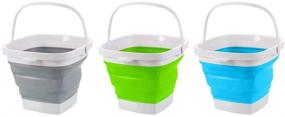 img 1 attached to MASO Square Outdoor Collapsible Bucket Household Supplies