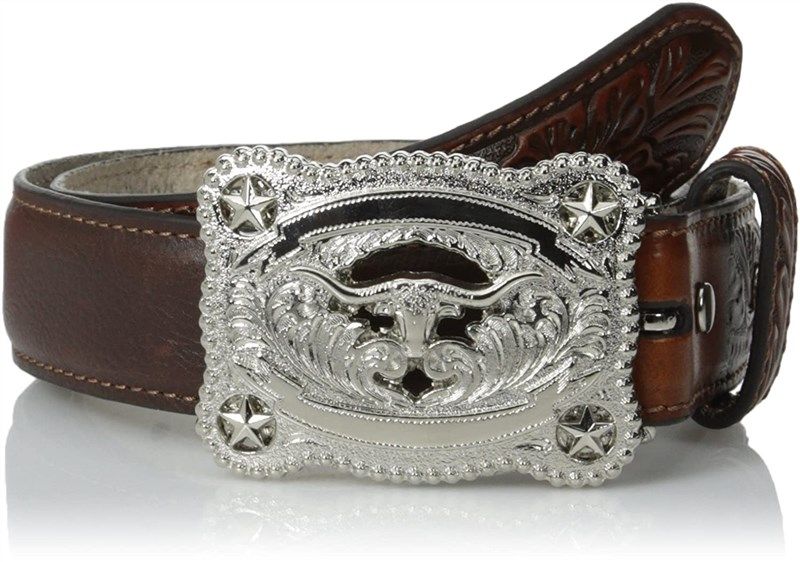 nocona longhorn yıldız tokalı kahverengi logosu