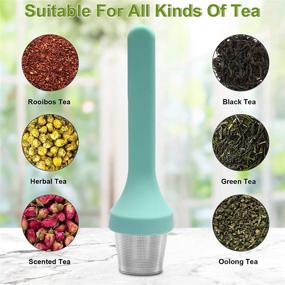 img 1 attached to 🍵 Fenshine Tea Infuser: Fine Mesh Tea Cup Filter with Silicone Handle - Stainless Steel Tea Strainer for Loose Leaf Tea or Herbal Tea Steeping