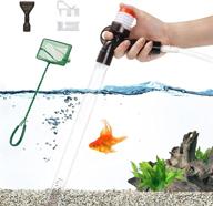 🐠 lukovee aquarium gravel cleaner with extendable pipes, glass scraper, water flow controller clamp, and fish net – ultimate fish tank vacuum cleaner kit логотип